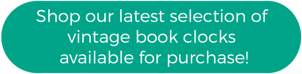 Shop our latest selection of vintage book clocks currently available for purchase!